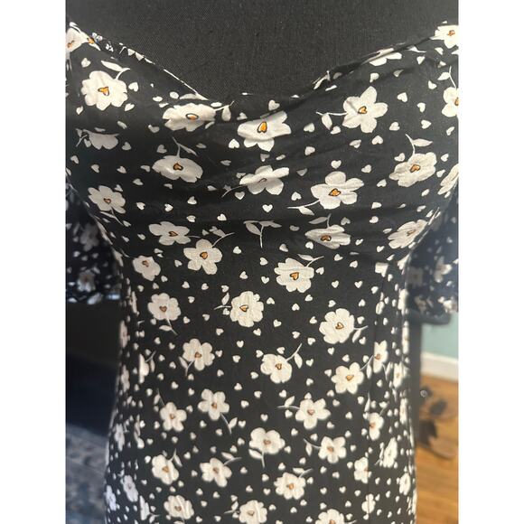 ASOS Design Puff Sleeve Ruched Bust Midi Split Dress – Women’s Elegant Style - Picture 11 of 12